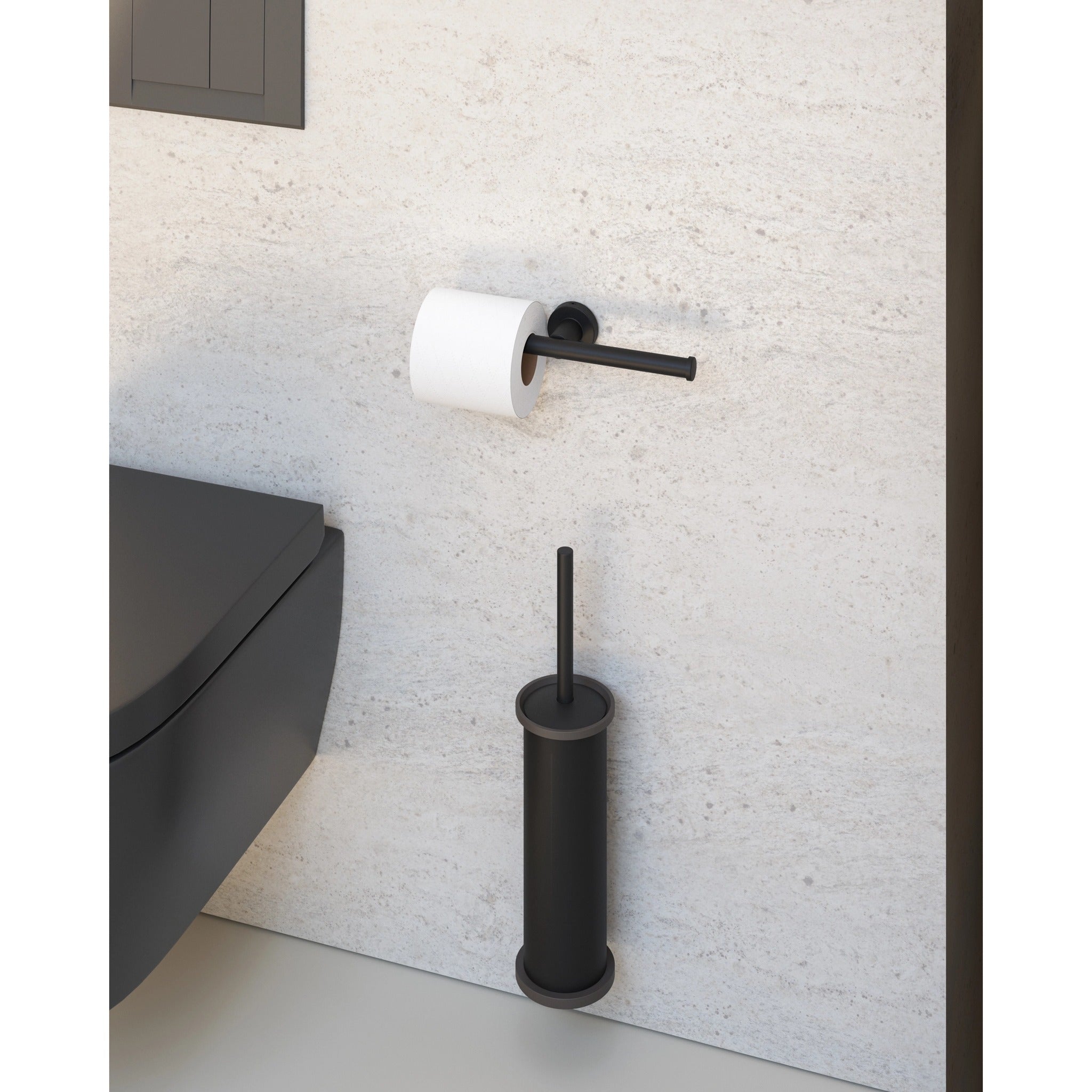 Sonia Bath Mat Siyah Çift Tuvalet Kağıdı Tutacağı | Lüks Banyo