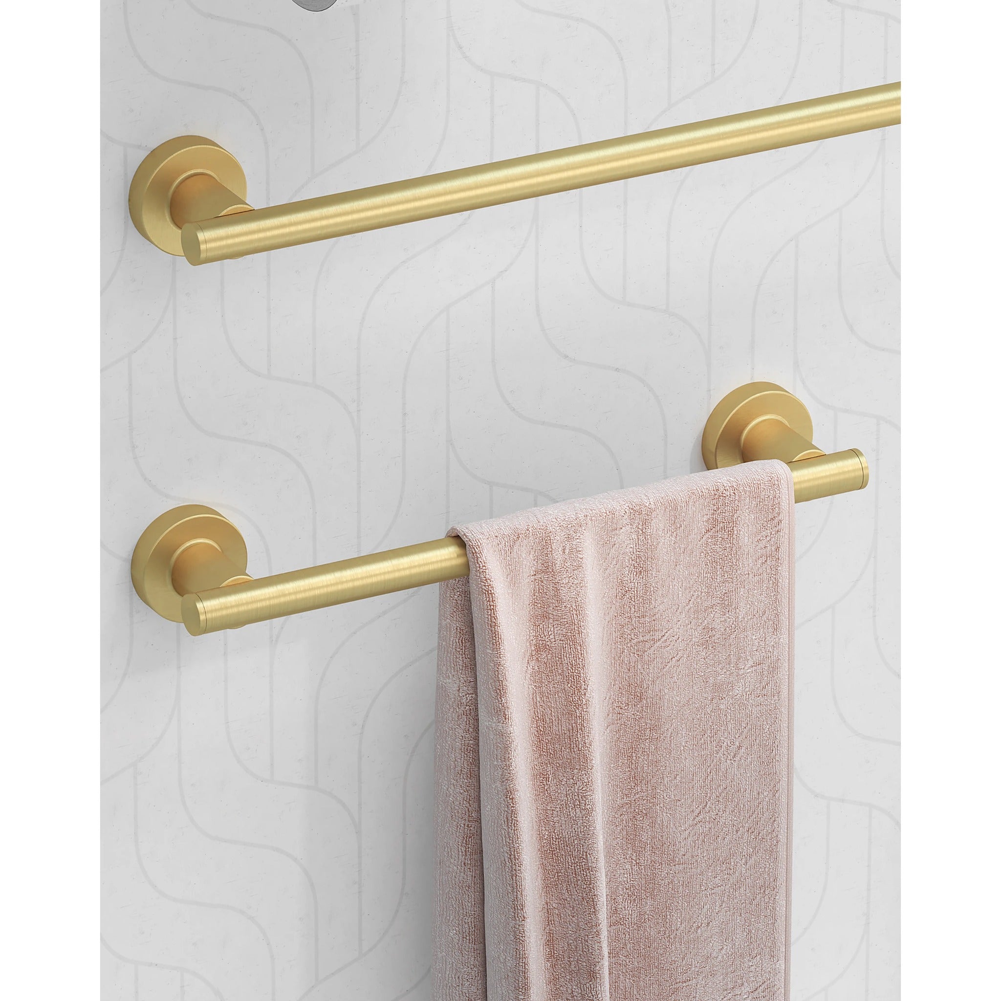 Sonia Bath Fırçalanmış Altın Havlu Askısı | 30 cm Lüks Banyo