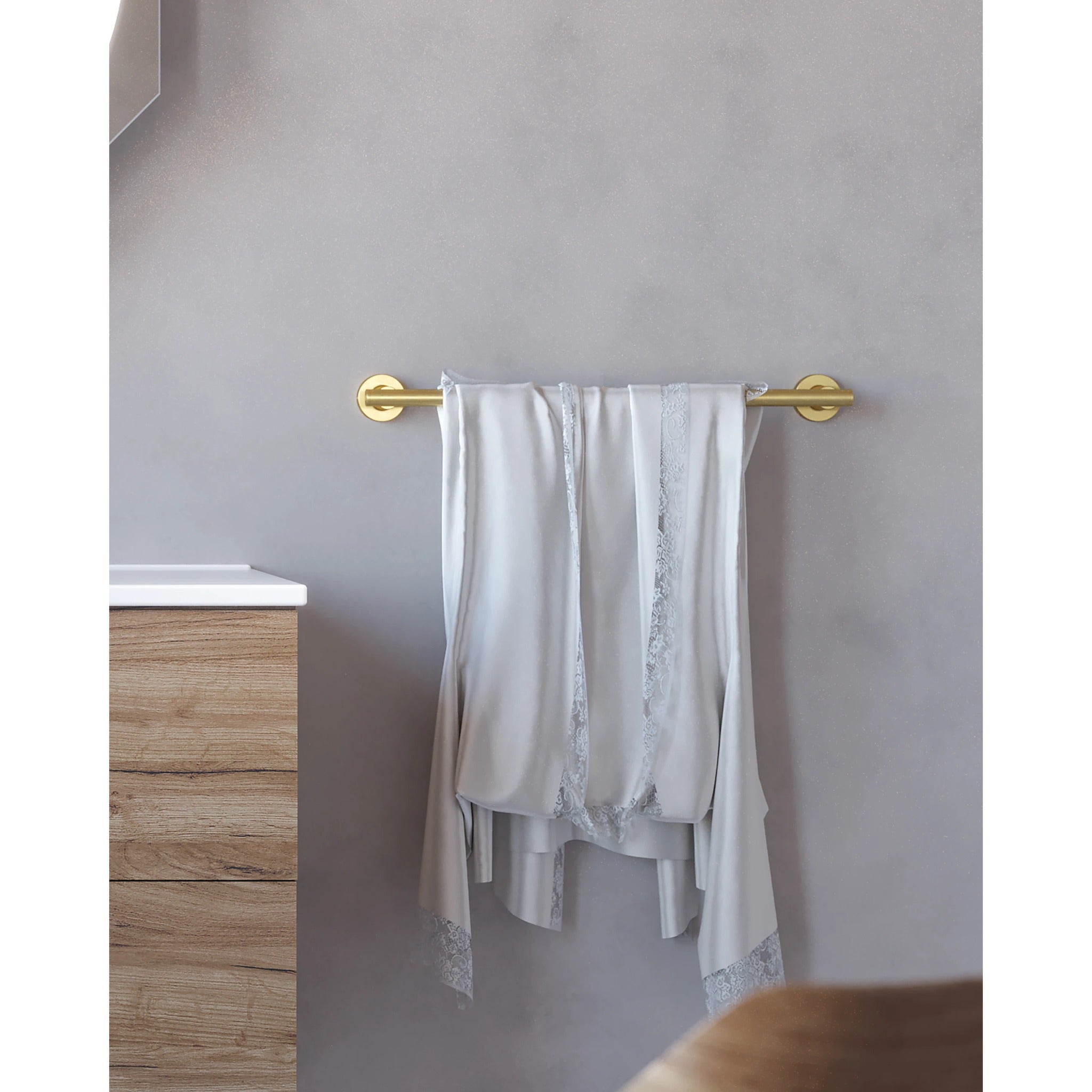 Sonia Bath Fırçalanmış Altın Havlu Askısı | 30 cm Lüks Banyo