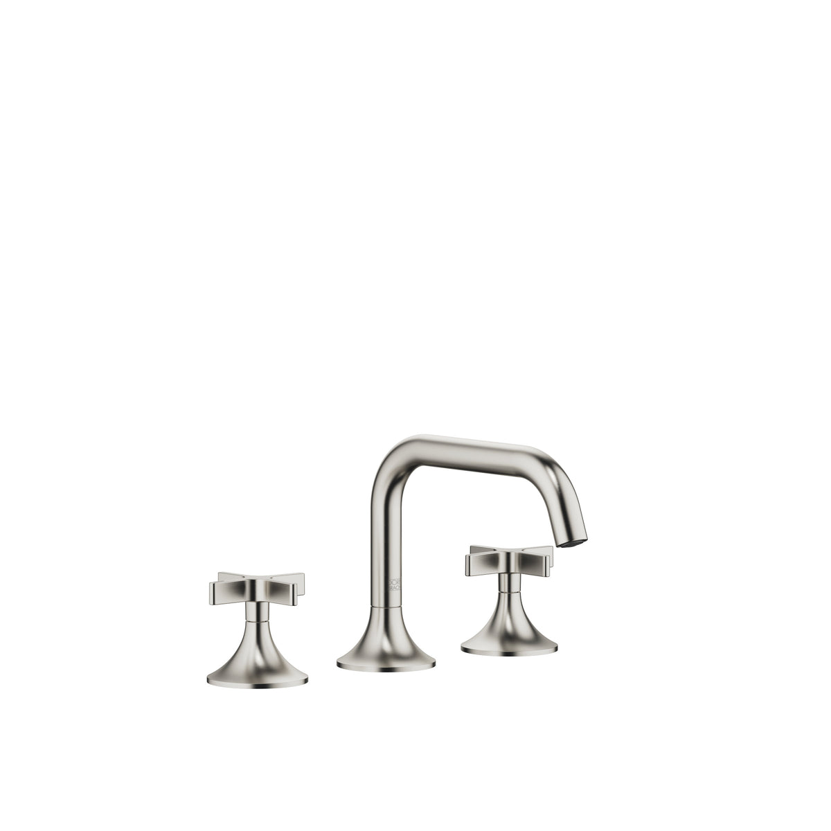 Dornbracht VAIA Üç Delikli Lavabo Bataryası, Kumandalı Süzgeçli — Fırçalanmış Platin