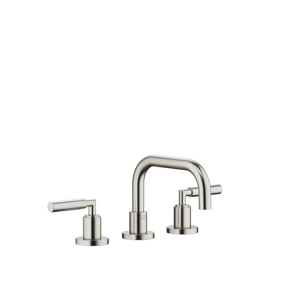 Dornbracht TARA Üç Delikli Lavabo Bataryası, Kumandalı Süzgeçli — Fırçalanmış Platin