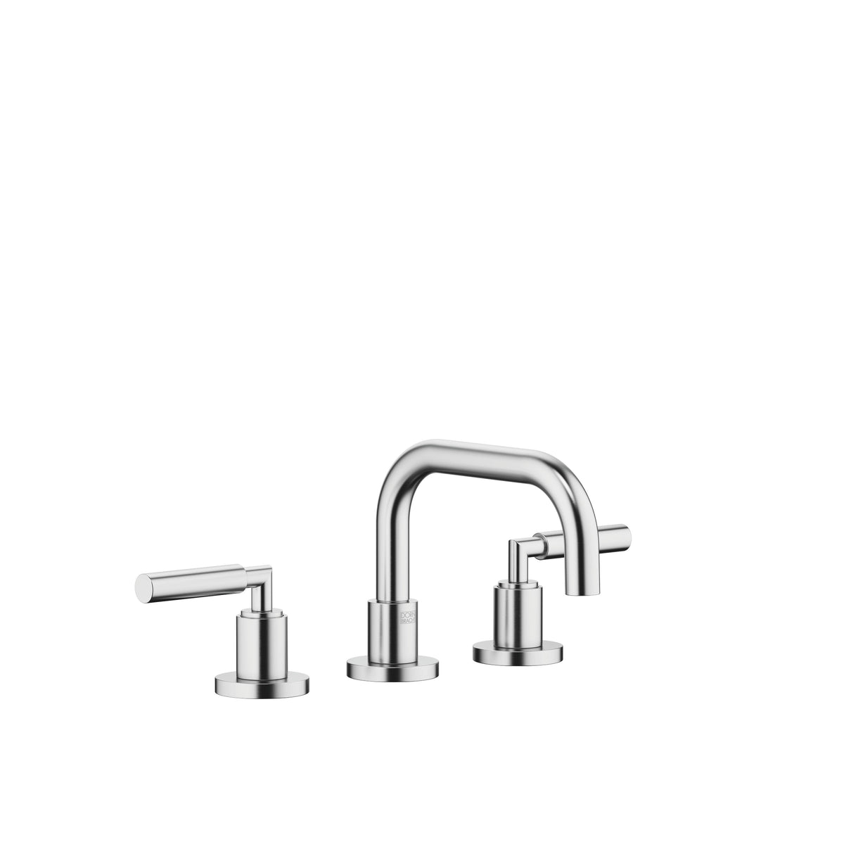 Dornbracht TARA Üç Delikli Lavabo Bataryası, Kumandalı Süzgeçli — Fırçalanmış Krom