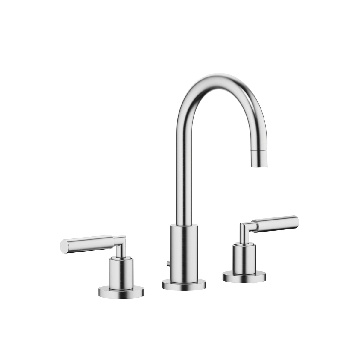 Dornbracht TARA Üç Delikli Lavabo Bataryası, Kumandalı Süzgeçli — Fırçalanmış Krom