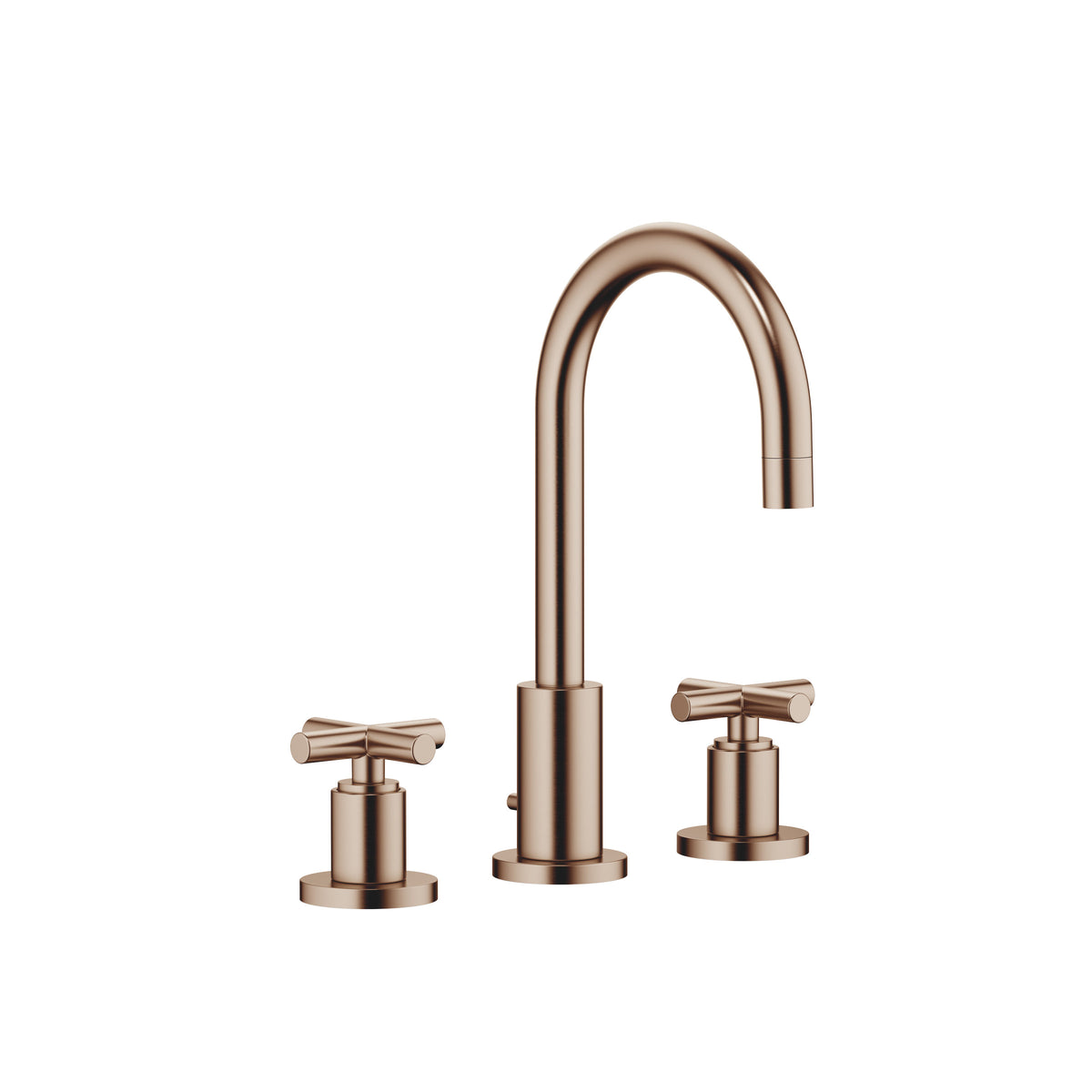 Dornbracht TARA Üç Delikli Lavabo Bataryası, Kumandalı Süzgeçli — Fırçalanmış Bronz (PVD)