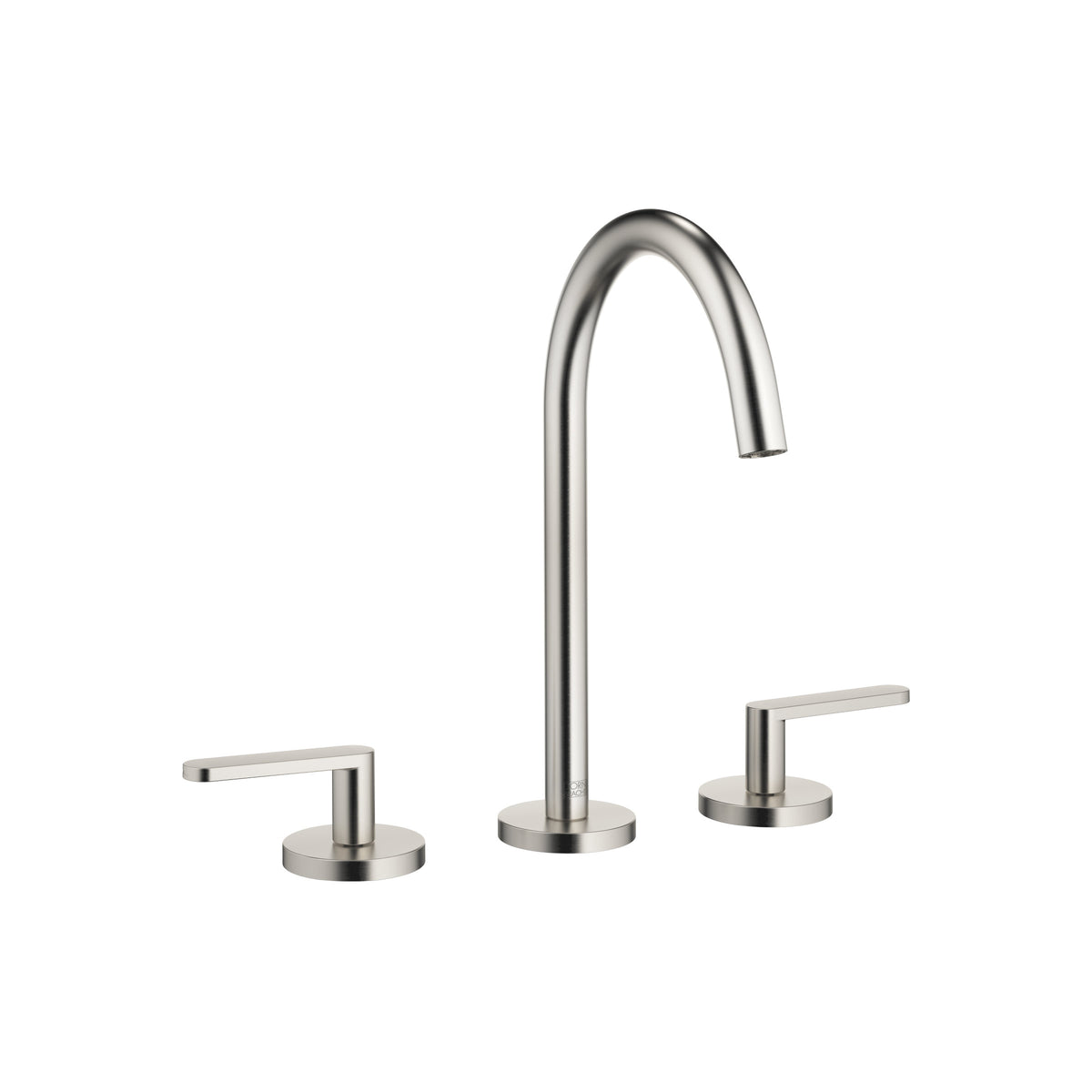 Dornbracht META Üç Delikli Lavabo Bataryası, Kumandalı Süzgeçli — Fırçalanmış Platin