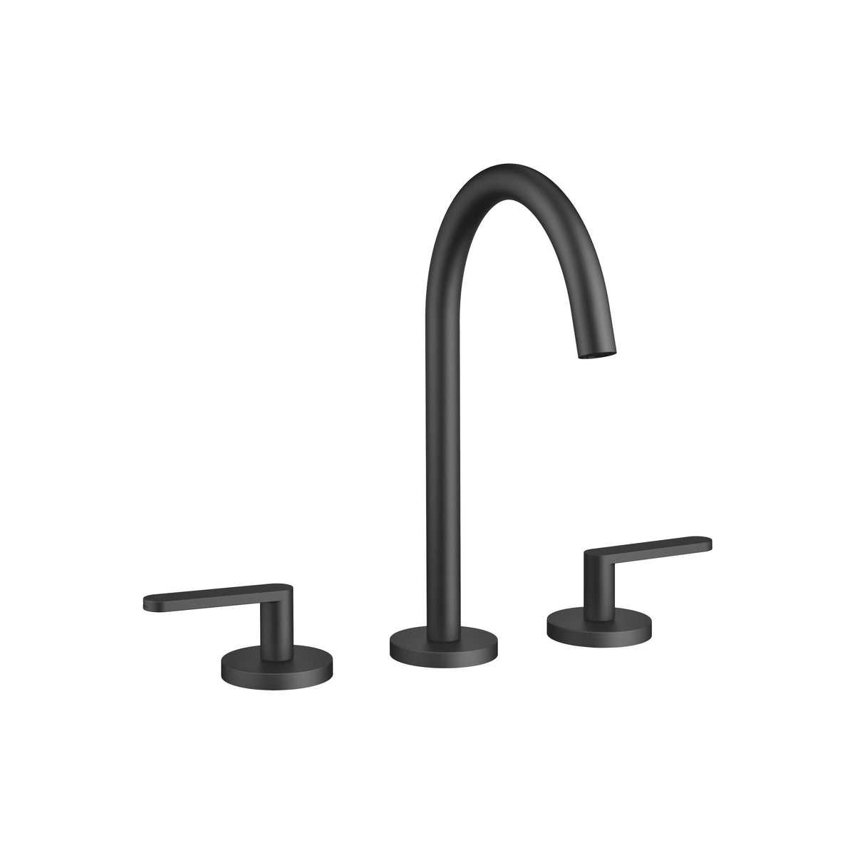 Dornbracht META Üç Delikli Lavabo Bataryası, Kumandalı Süzgeçli — Mat Siyah