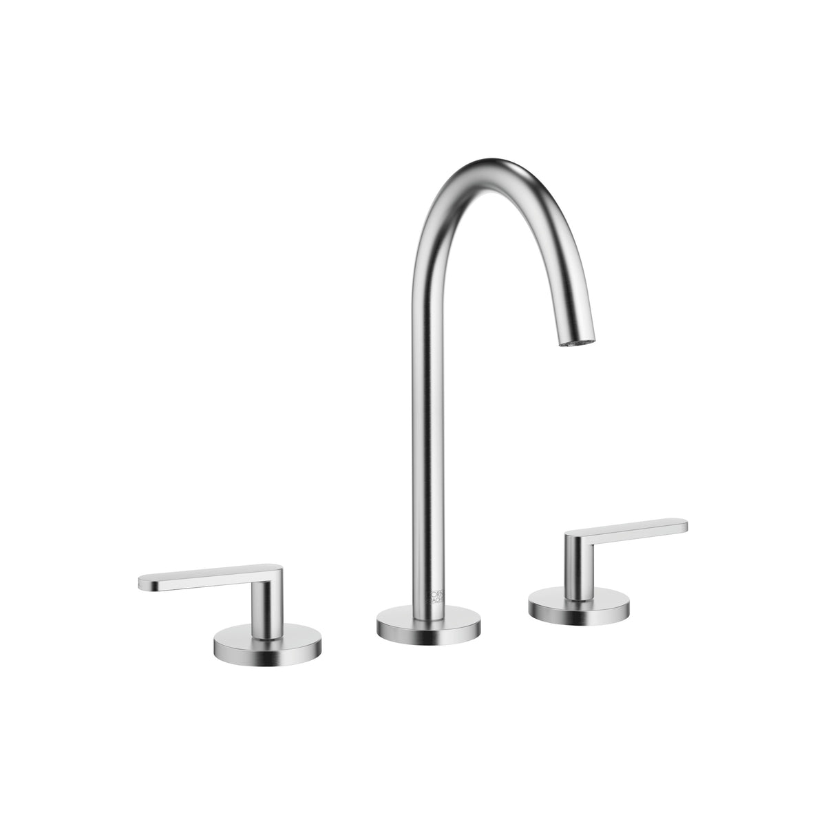 Dornbracht META Üç Delikli Lavabo Bataryası, Kumandalı Süzgeçli — Fırçalanmış Krom