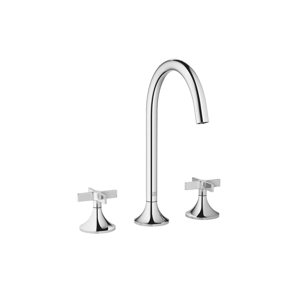 Dornbracht VAIA Üç Delikli Lavabo Bataryası, Kumandalı Süzgeçli — Krom
