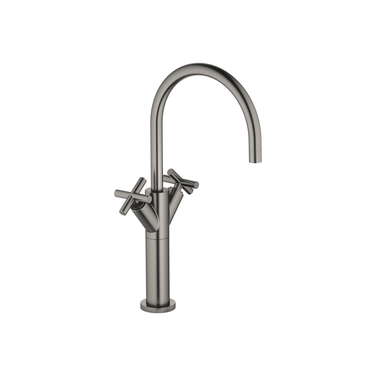 Dornbracht TARA Tek Delikli Yüksek Tabanlı Lavabo Bataryası, Süzgeçsiz — Fırçalanmış Koyu Platin