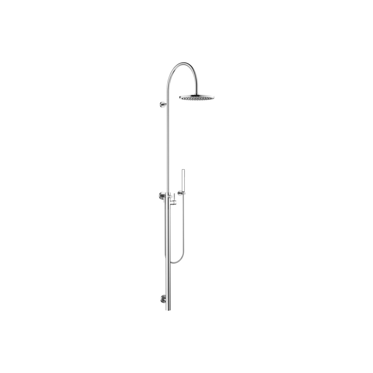 Dornbracht SERIES SPECIFIC Duş Sistemi Tek Kollu Duş Bataryalı El Duşusuz FlowReduce — Fırçalanmış Krom