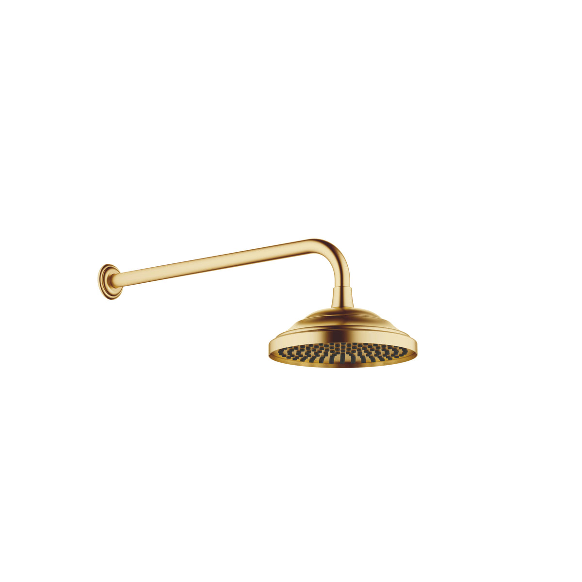 Dornbracht MADISON Tepe Duşu Duvara Sabitlemeli FlowReduce 200 mm — Fırçalanmış Durabrass (23 ayar Altın)