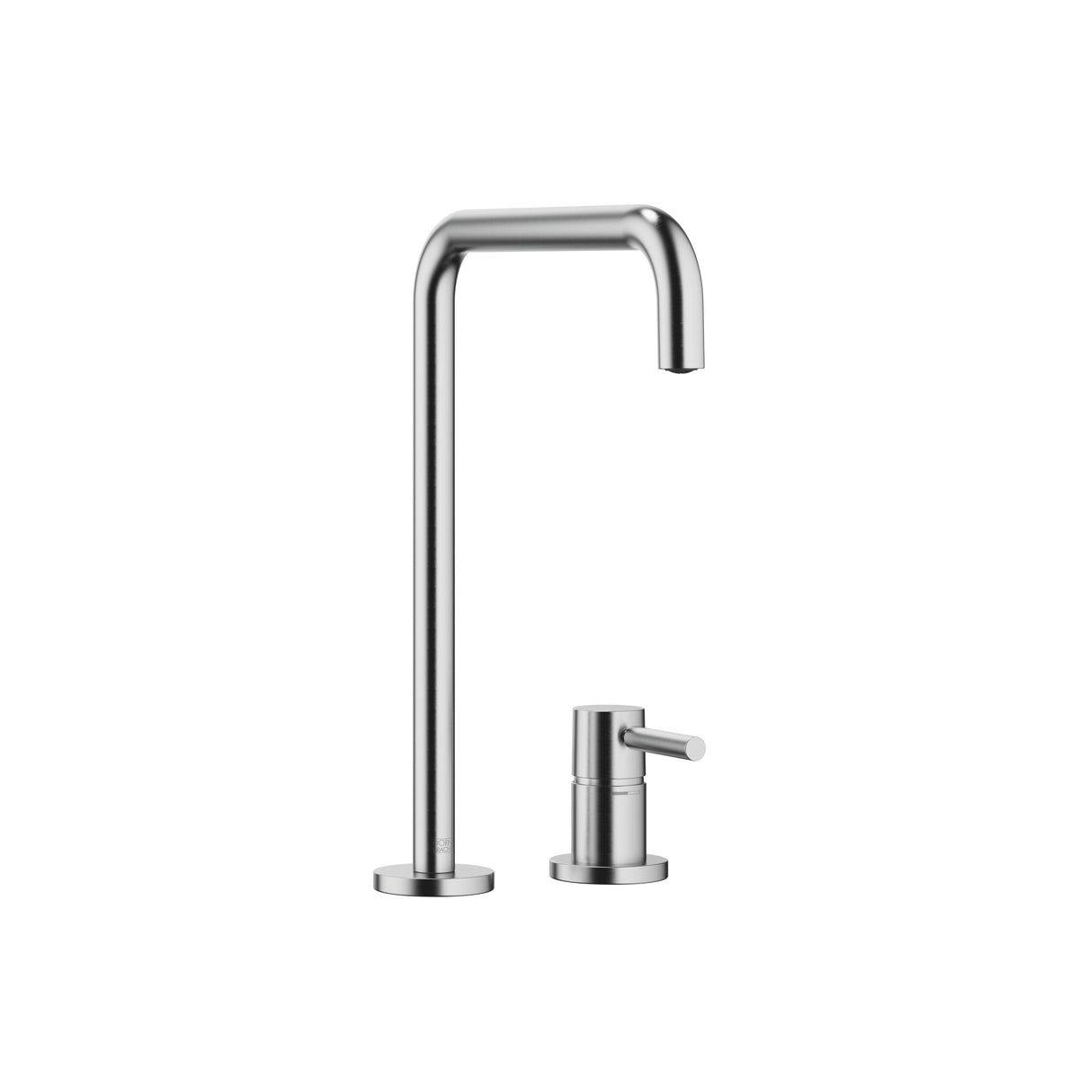 Dornbracht META SQUARE İki Delikli Batarya Ayrı Rozetli — Fırçalanmış Krom