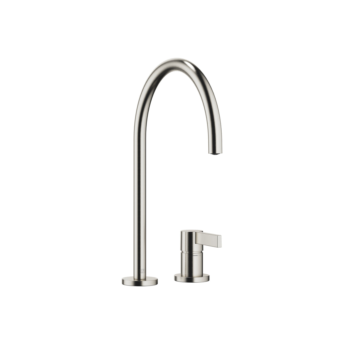 Dornbracht TARA ULTRA İki Delikli Batarya Ayrı Rozetli — Fırçalanmış Platin