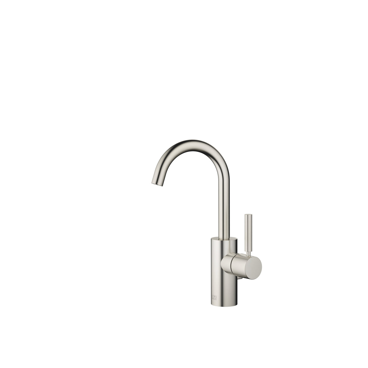 Dornbracht META Tek Kollu Lavabo Bataryası, Kumandalı Süzgeçli — Fırçalanmış Platin