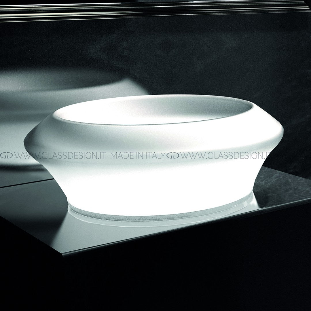 Glass Design Isola: LED Işıklı Murano Cam Lüks Banyo Koleksiyonu