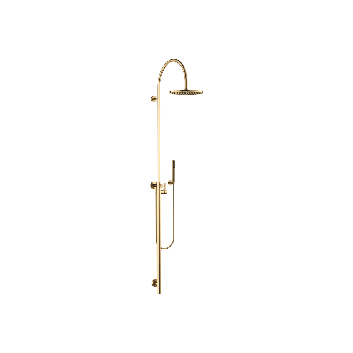Dornbracht SERIES SPECIFIC Duş Sistemi Tek Kollu Duş Bataryalı — Fırçalanmış Durabrass (23 ayar Altın)