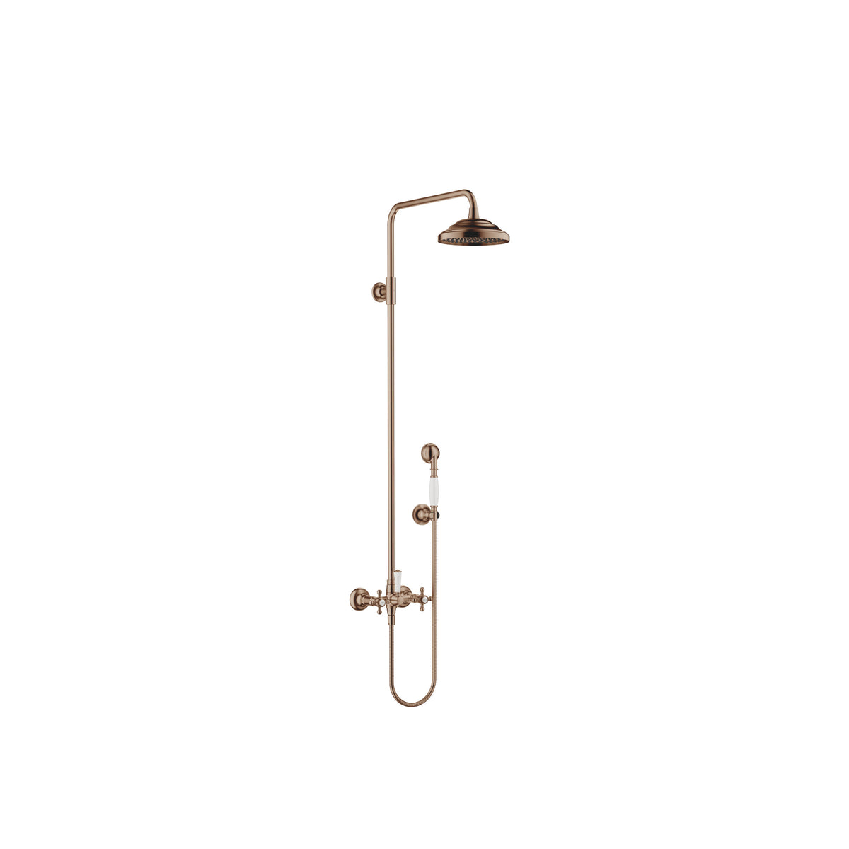Dornbracht MADISON Duş Kolonu Duş Bataryalı 200 mm — Fırçalanmış Bronz (PVD)