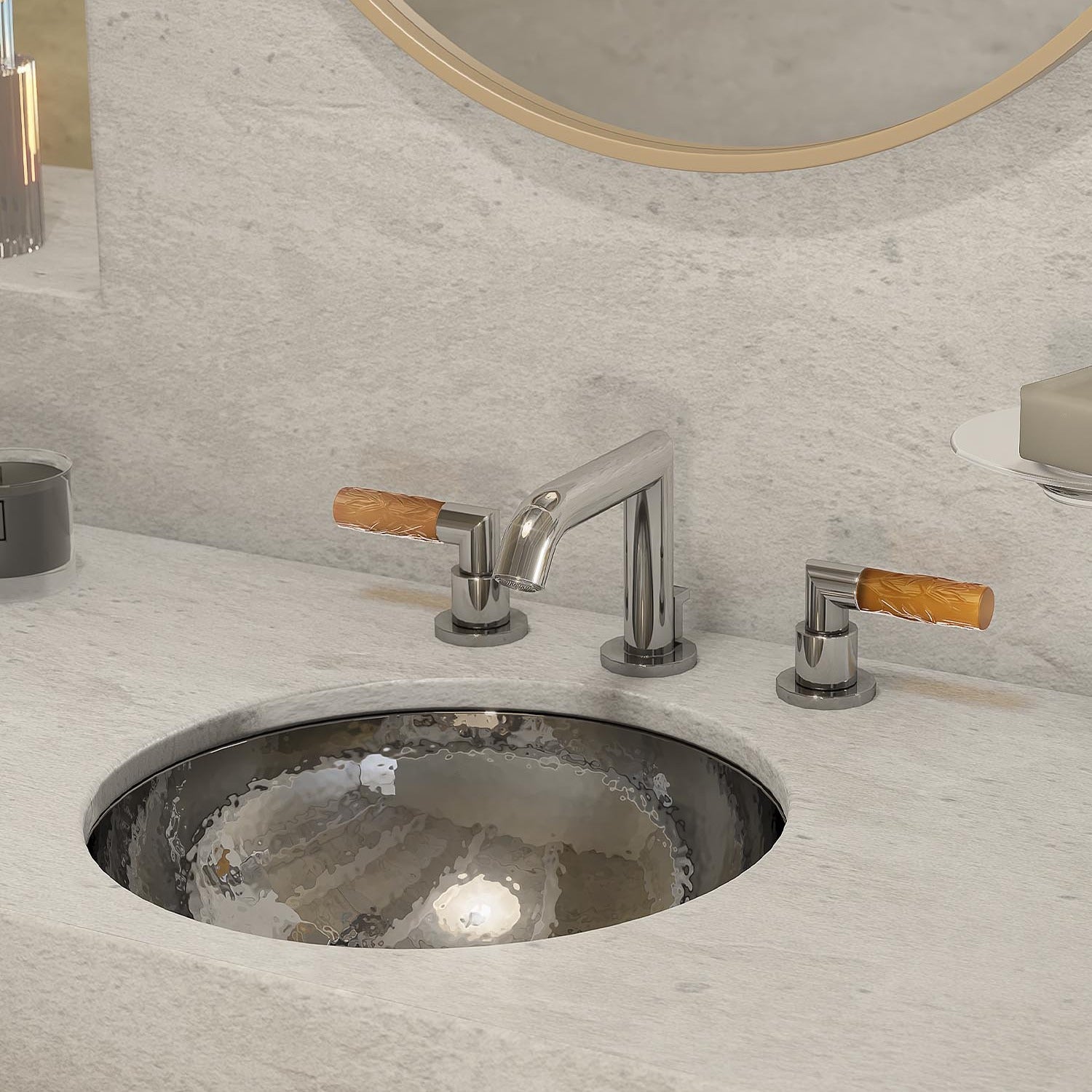 THG Paris Bambou Amber Crystal Lüks Banyo Armatürü Koleksiyonu