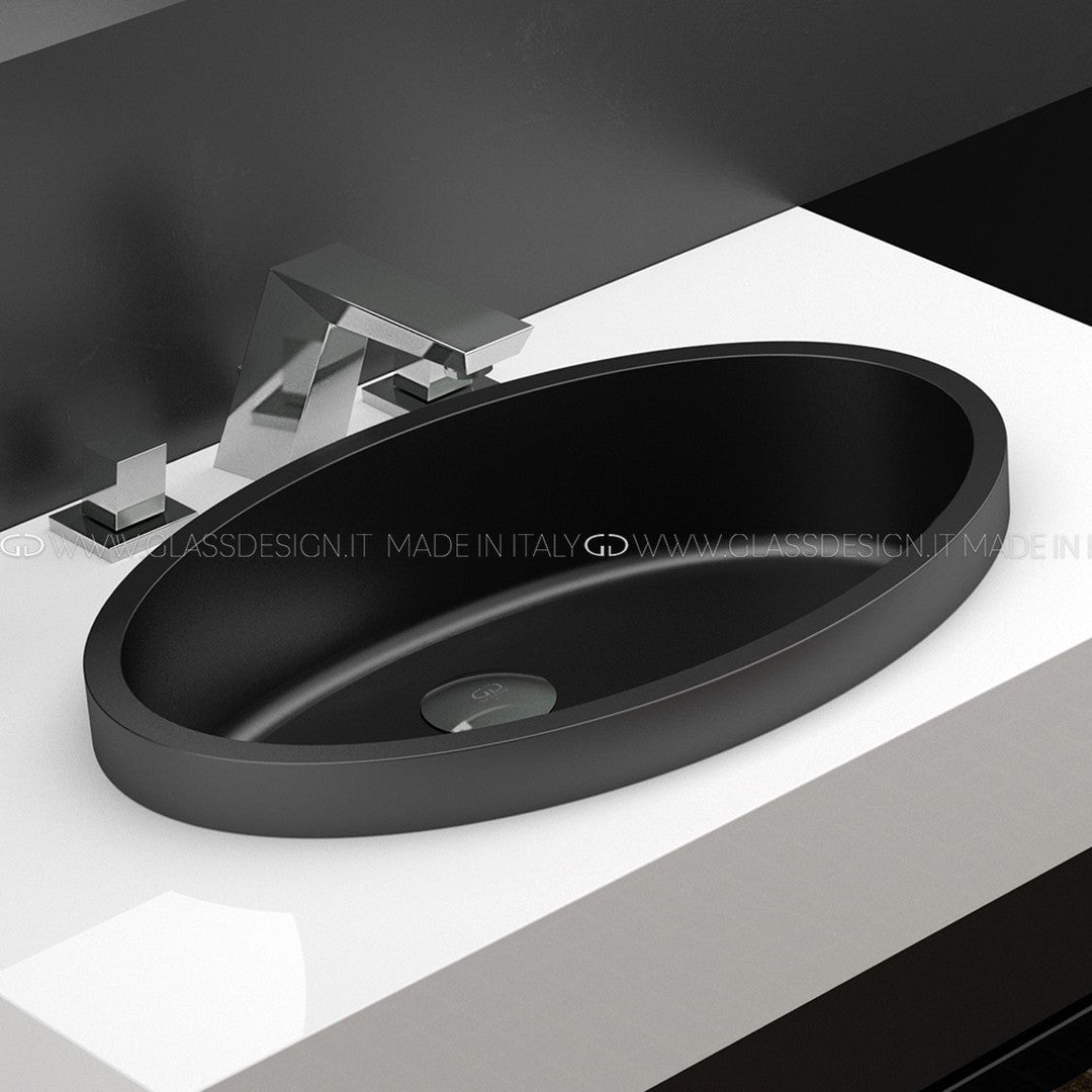 Glass Design Ellisse: Siyah Mat Seramik Lüks Banyo Koleksiyonu