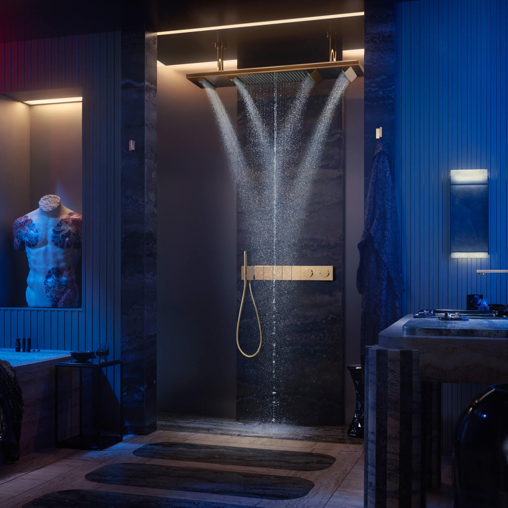 AXOR ShowerHeaven 1200/300 4jet Işıklı Tepe Duşu - ambiyans