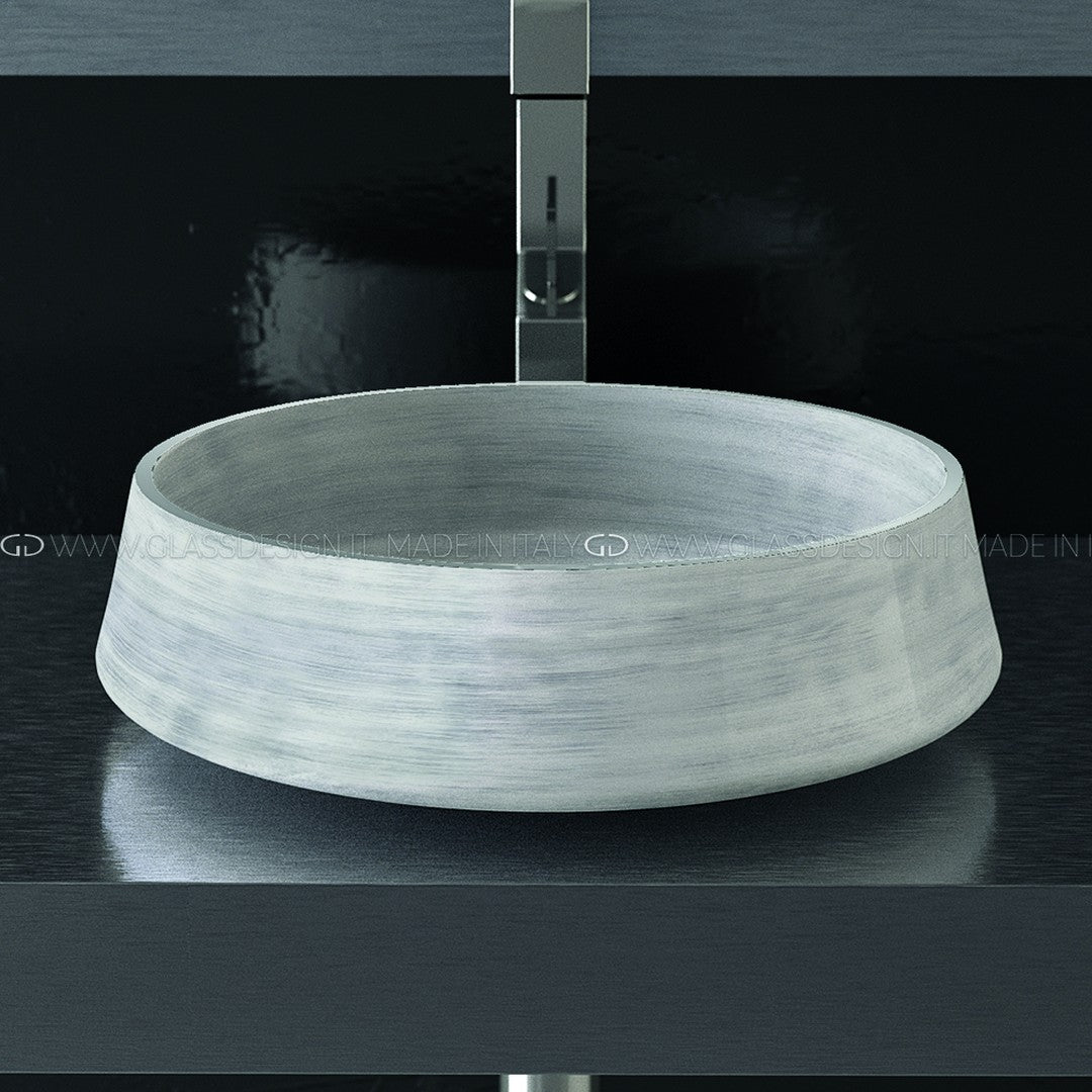 Glass Design Exté: Alüminyum Kenarlı Kristal Çanak Lavabo Koleksiyonu