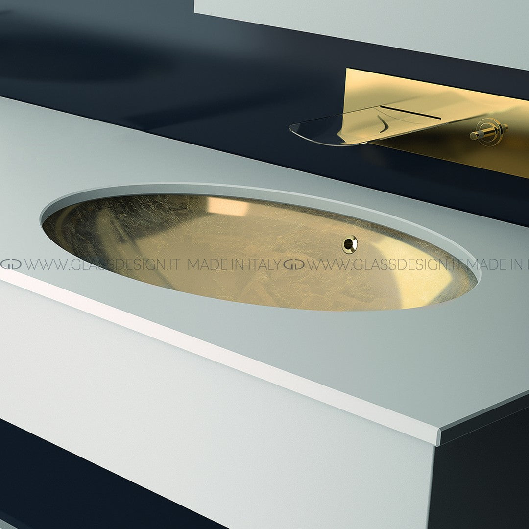Glass Design Flou: Altın Yapraklı Kristal Lavabo Koleksiyonu