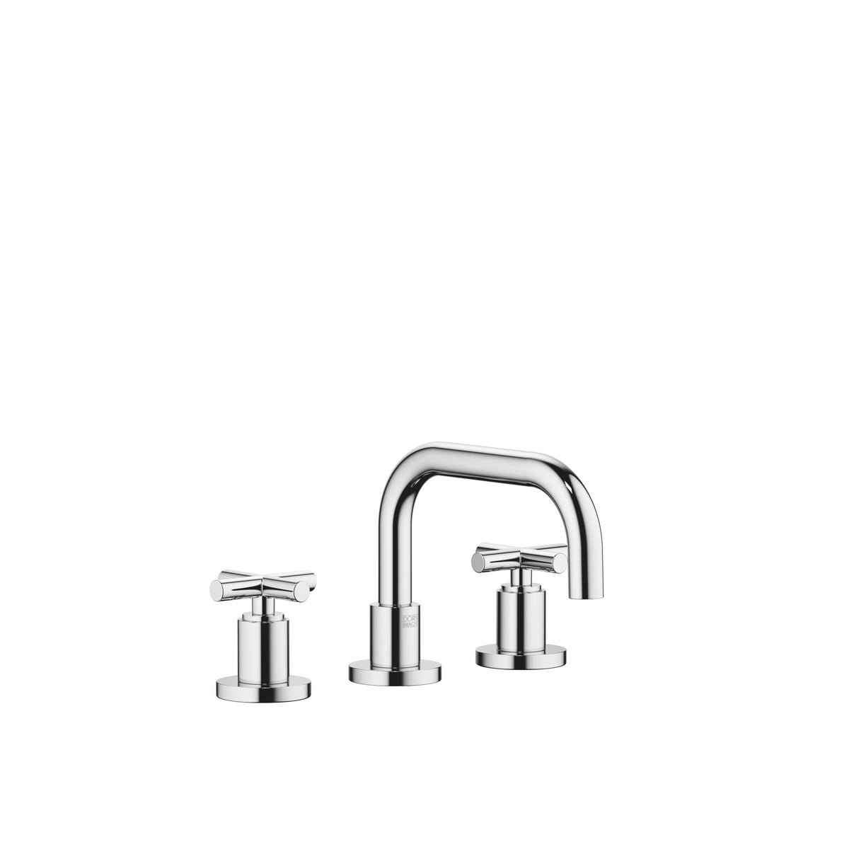Dornbracht TARA Üç Delikli Lavabo Bataryası, Kumandalı Süzgeçli — Krom