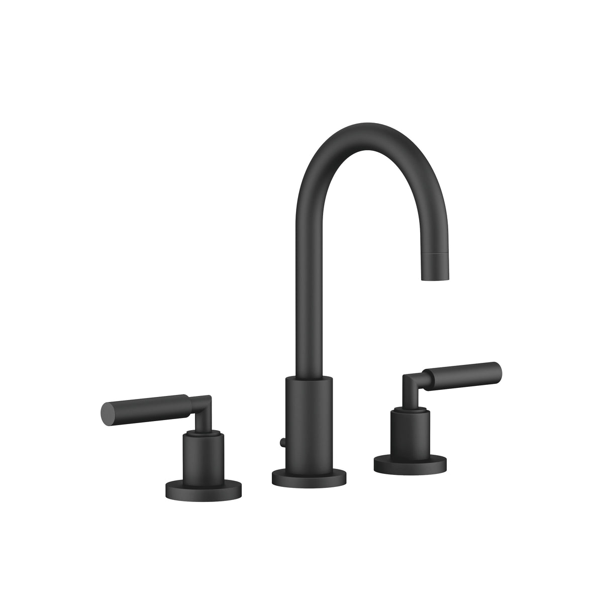 Dornbracht TARA Üç Delikli Lavabo Bataryası, Kumandalı Süzgeçli — Mat Siyah