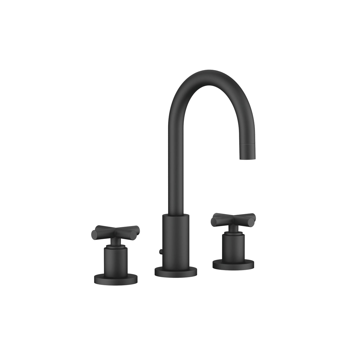 Dornbracht TARA Üç Delikli Lavabo Bataryası, Kumandalı Süzgeçli — Mat Siyah
