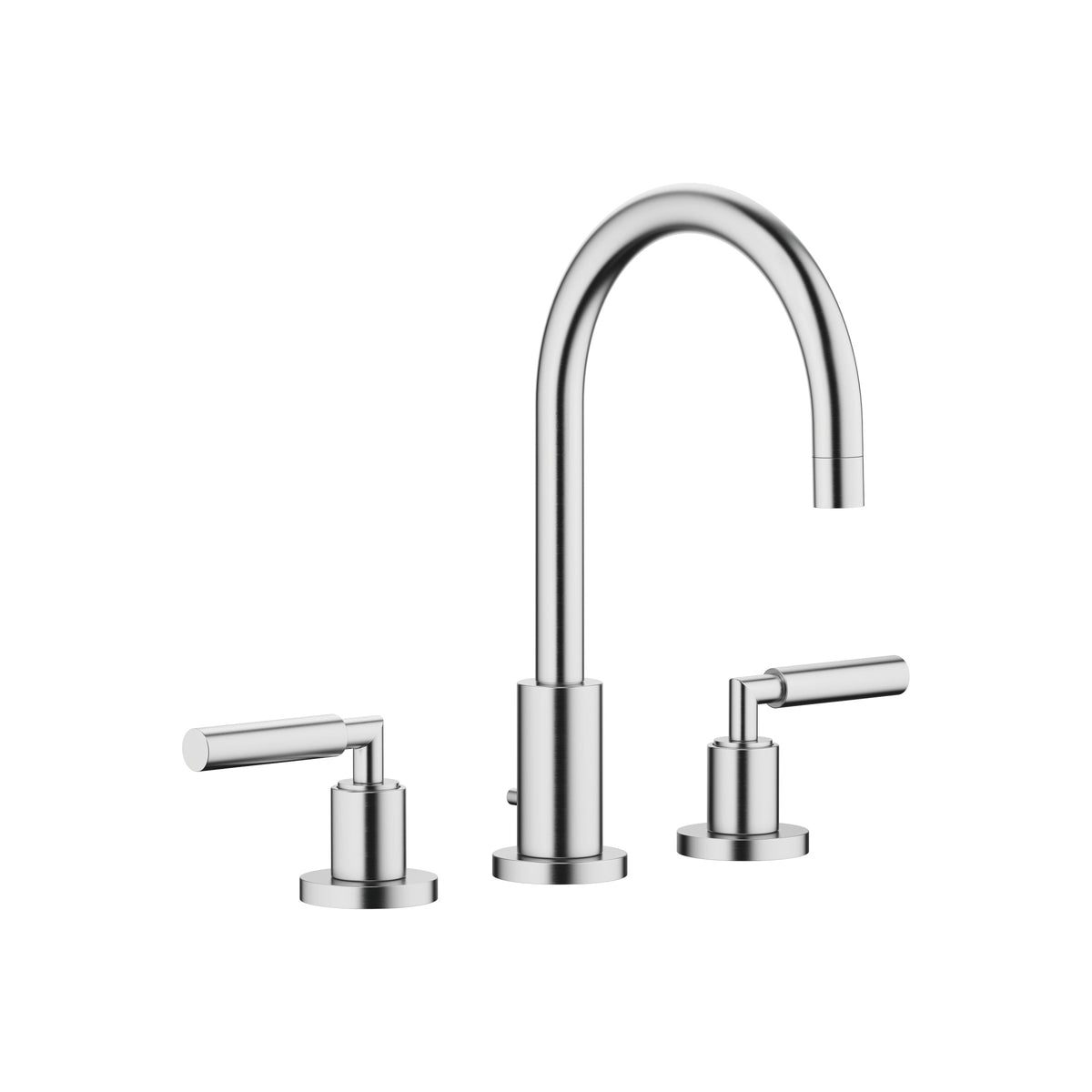 Dornbracht TARA Üç Delikli Lavabo Bataryası, Kumandalı Süzgeçli — Fırçalanmış Krom