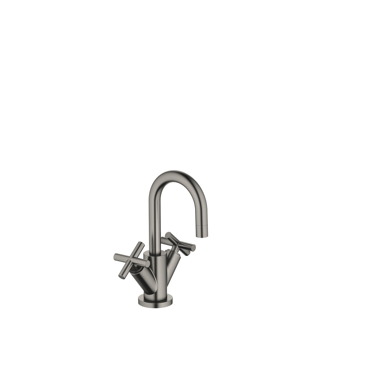 Dornbracht TARA Tek Delikli Lavabo Bataryası, Kumandalı Süzgeçli — Fırçalanmış Koyu Platin