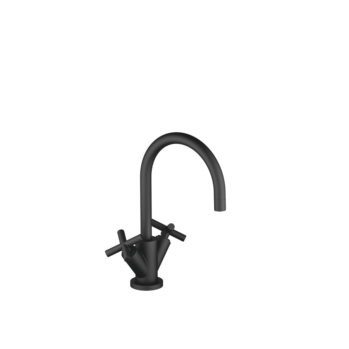Dornbracht TARA Tek Delikli Lavabo Bataryası, Kumandalı Süzgeçli — Mat Siyah