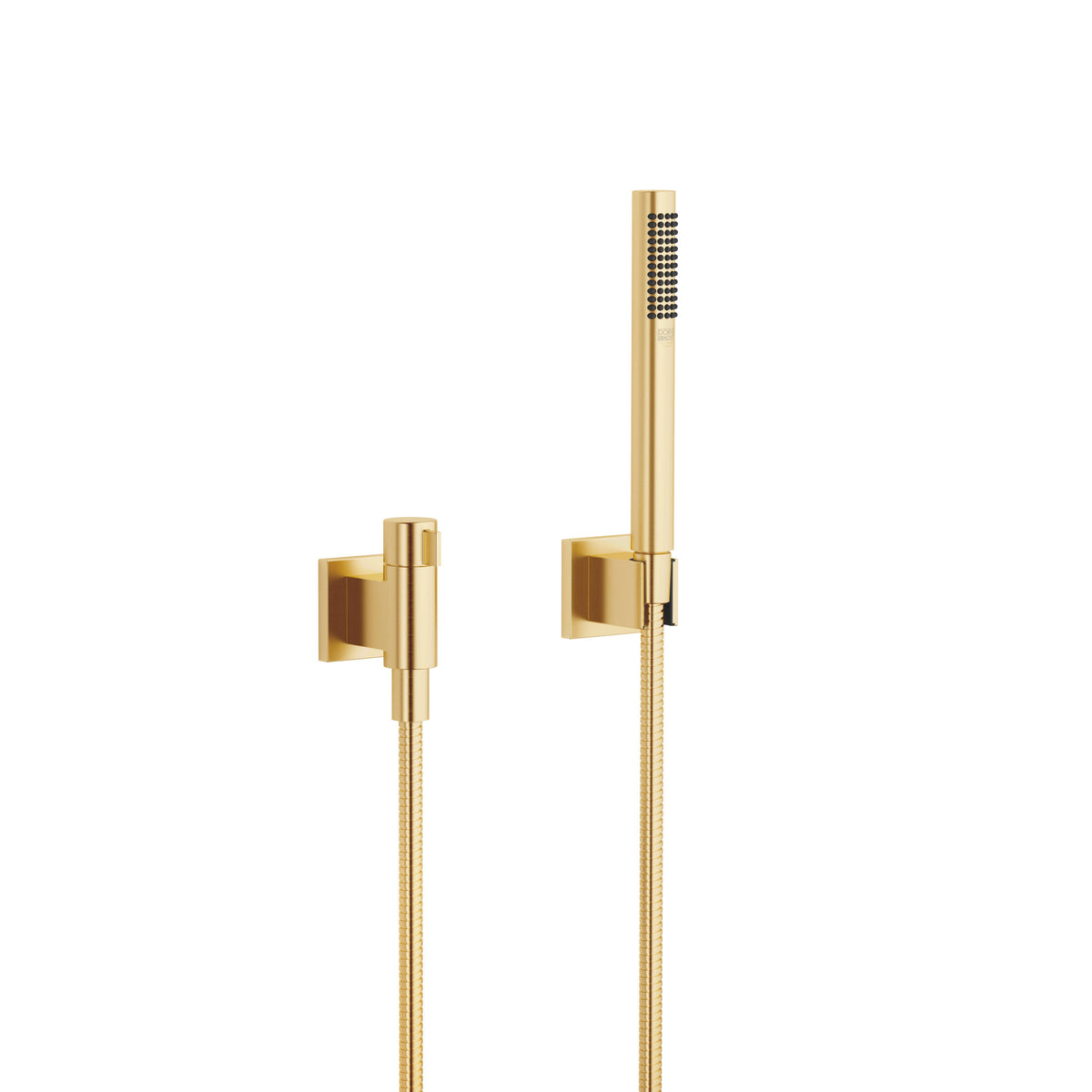 Dornbracht SERIES SPECIFIC El Duşu Seti Ayrı Rozetli Debi Ayarlı — Fırçalanmış Durabrass (23 ayar Altın)