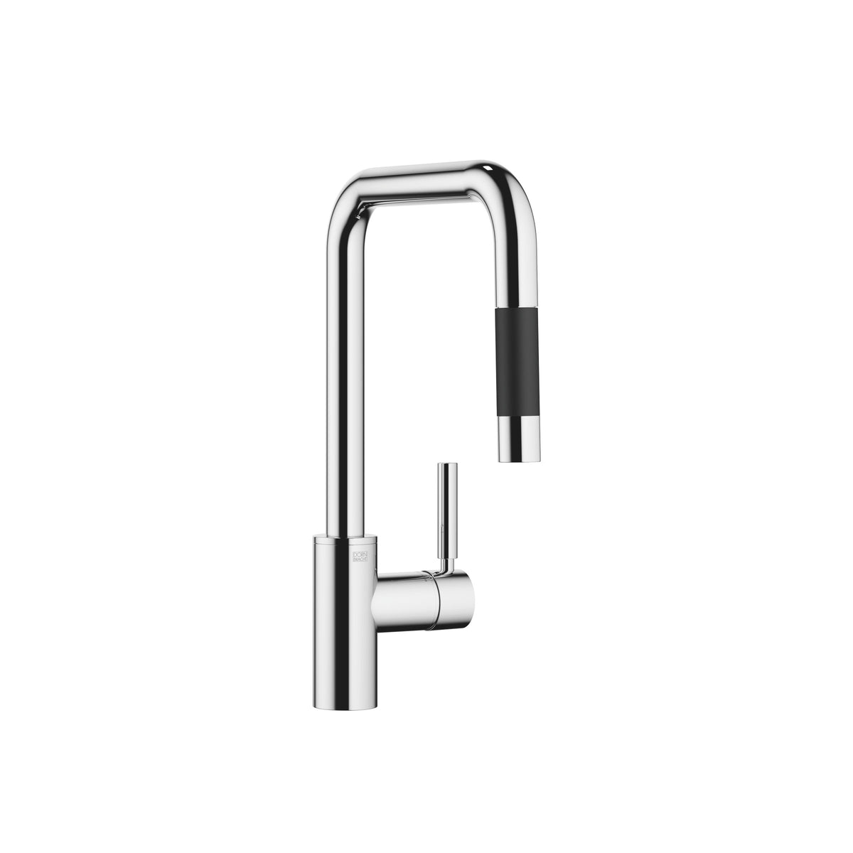 Dornbracht META SQUARE Tek Kollu Batarya, Spiralli Çekmeli Başlıklı — Krom