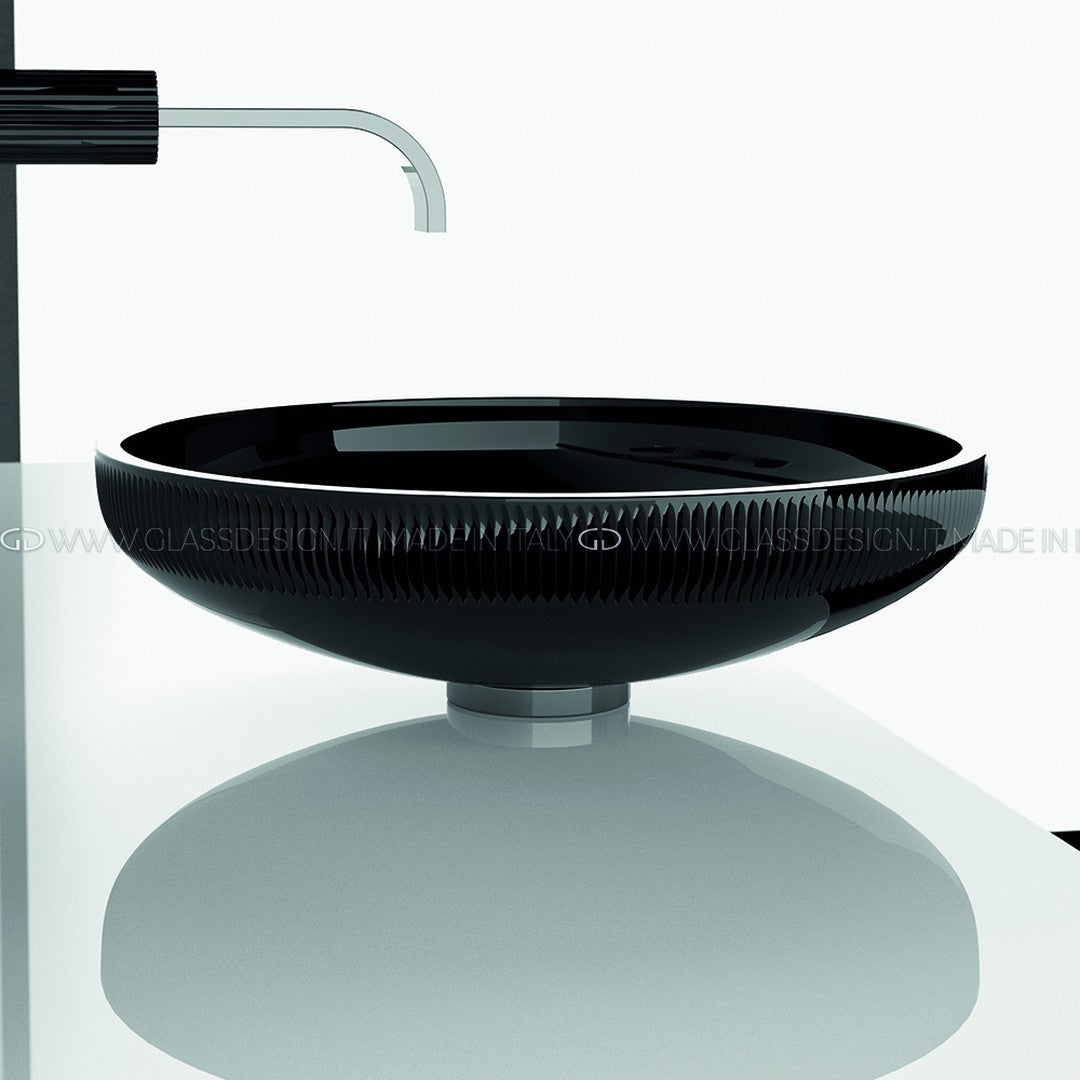 Glass Design Clivia: Siyah Kristal Çanak Lavabo Koleksiyonu