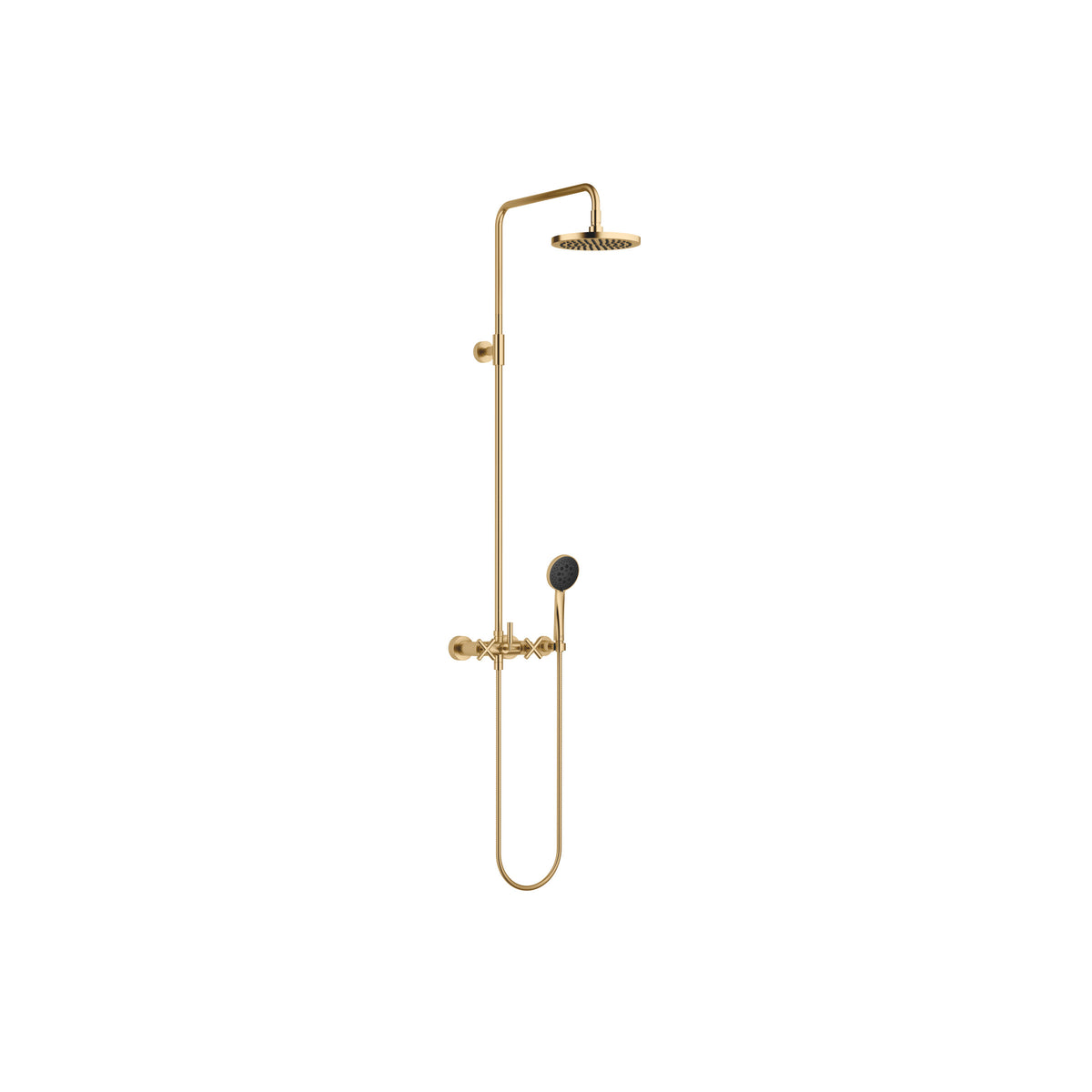 Dornbracht TARA Duş Kolonu, Duş Bataryalı 220 mm — Fırçalanmış Durabrass (23 ayar Altın)
