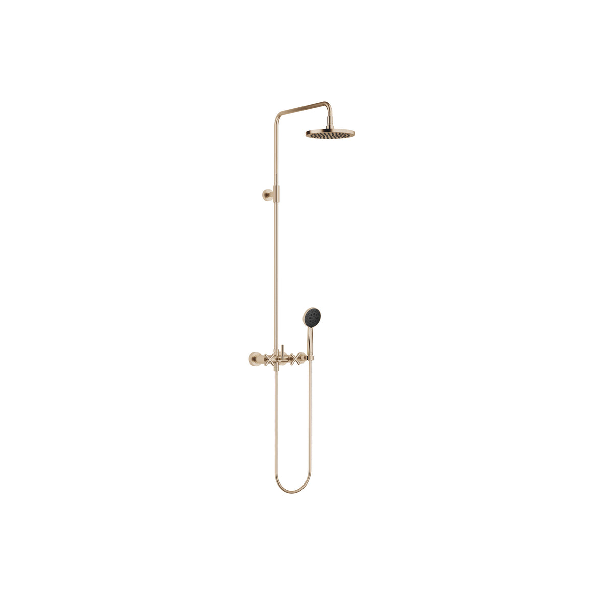 Dornbracht TARA Duş Kolonu, Duş Bataryalı 220 mm — Fırçalanmış Şampanya (22 ayar Altın)