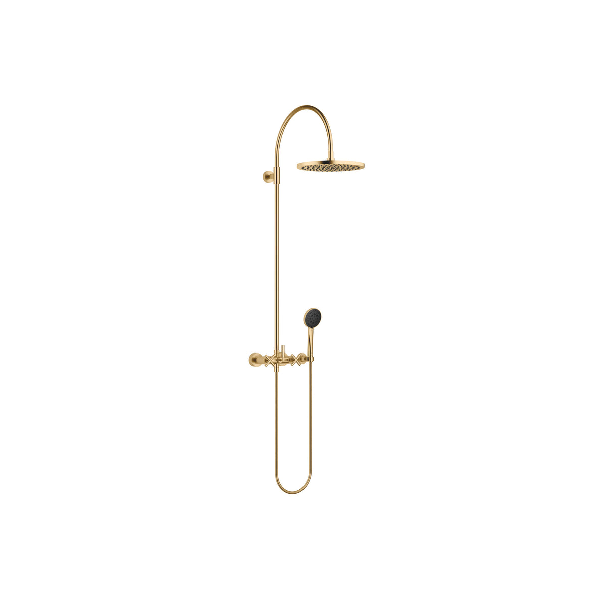Dornbracht TARA Duş Kolonu, Duş Bataryalı 300 mm — Fırçalanmış Durabrass (23 ayar Altın)