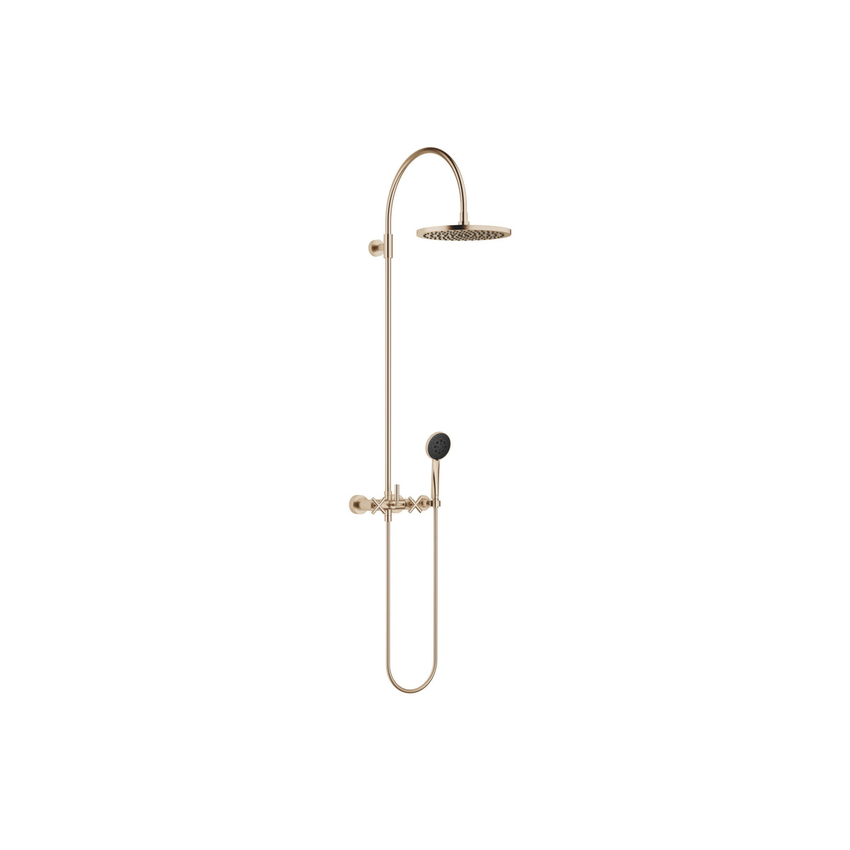 Dornbracht TARA Duş Kolonu, Duş Bataryalı 300 mm — Fırçalanmış Şampanya (22 ayar Altın)