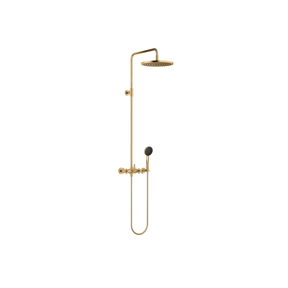 Dornbracht TARA Duş Kolonu, Duş Bataryalı 300 mm — Fırçalanmış Durabrass (23 ayar Altın)