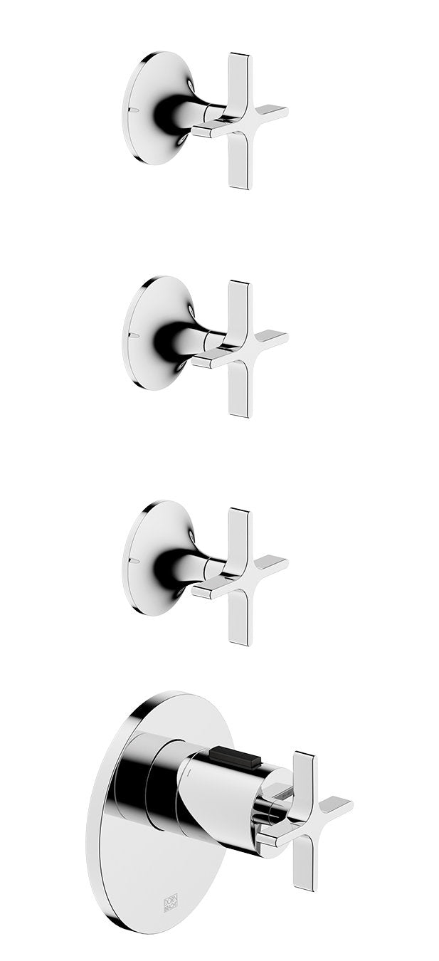 Dornbracht VAIA xTOOL Termostat Modülü, 3 Ara Musluklu — Fırçalanmış Şampanya (22 ayar Altın)