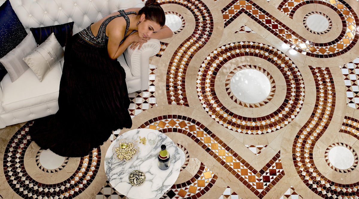 SICIS Marble Cosmati — SICIS Marble Cosmati mozaik uygulama örneği 1