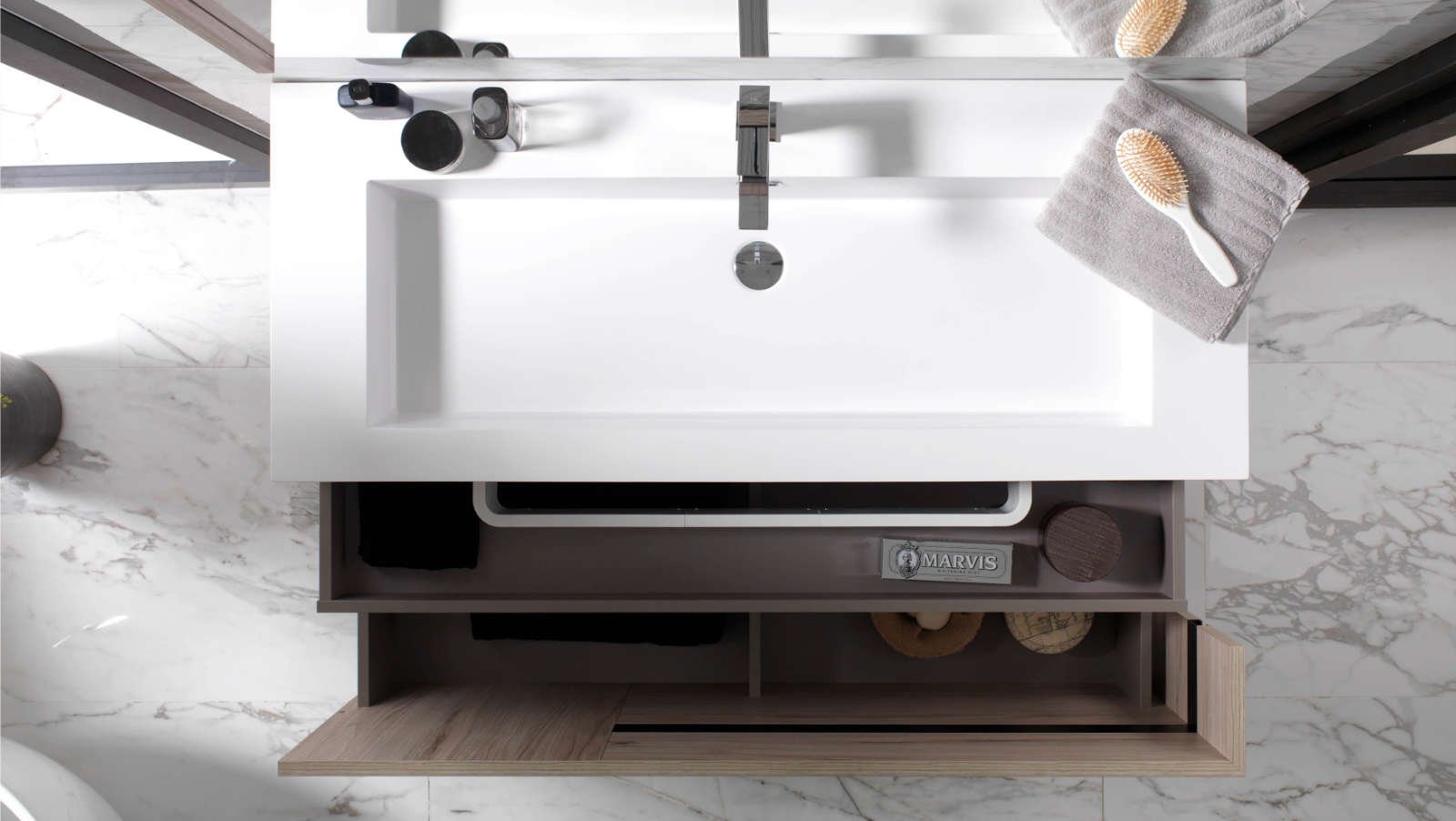 GAMA Decor Corner: Köşeye Özel Kompakt Banyo Mobilyası