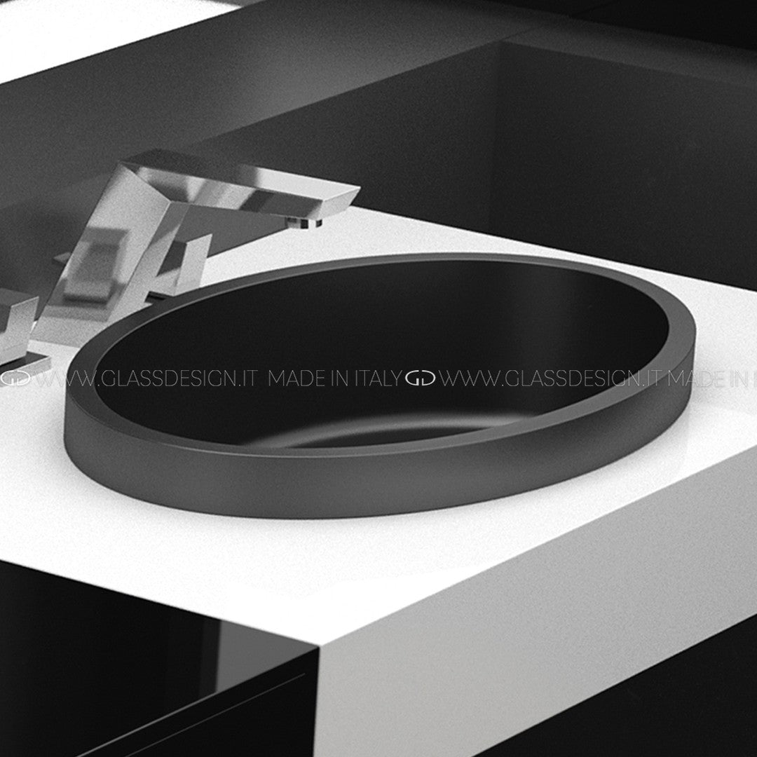 Glass Design Ellisse: Siyah Mat Seramik Lüks Banyo Koleksiyonu
