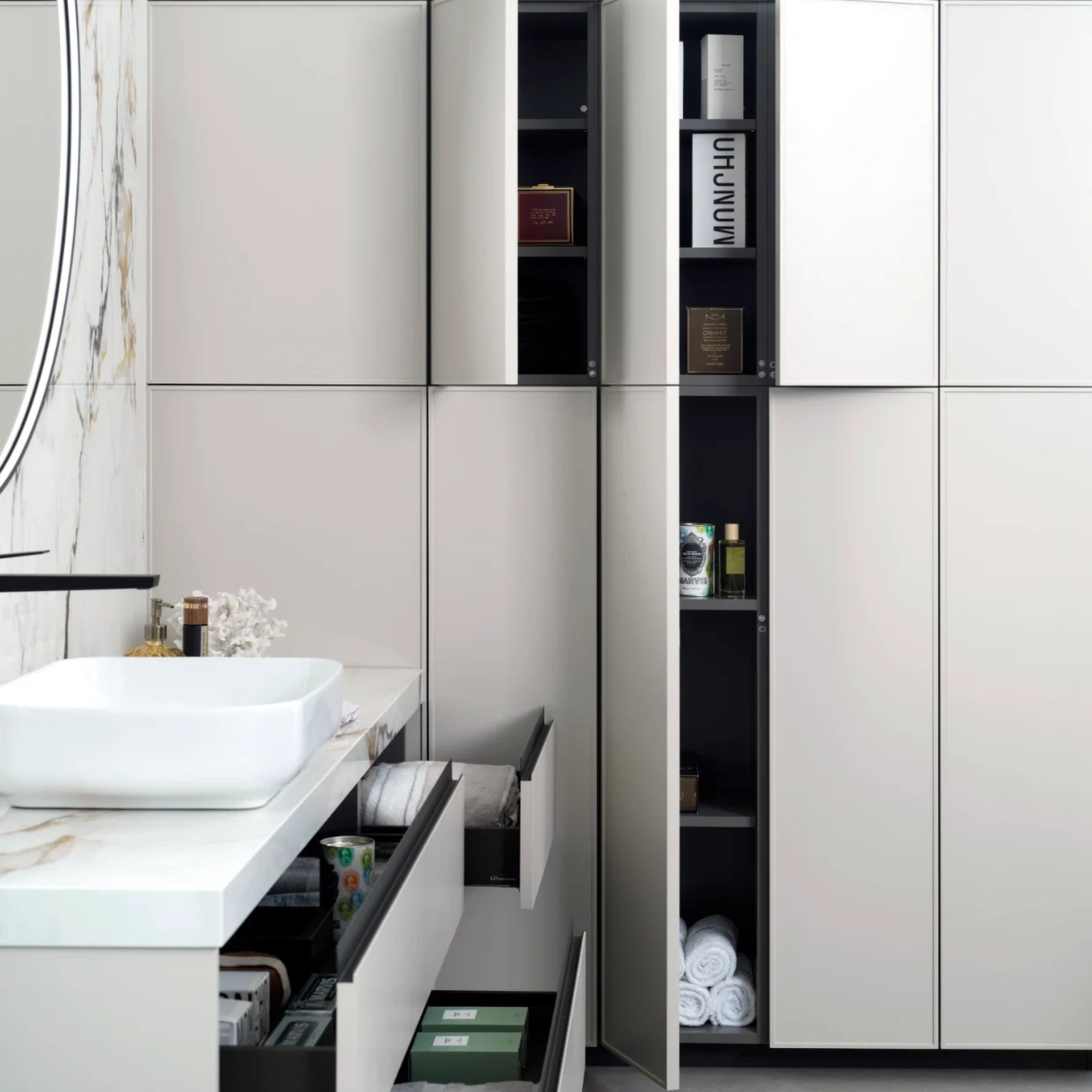 GAMA Decor Onda Borax: Oluklu Cepheli Banyo Mobilyası
