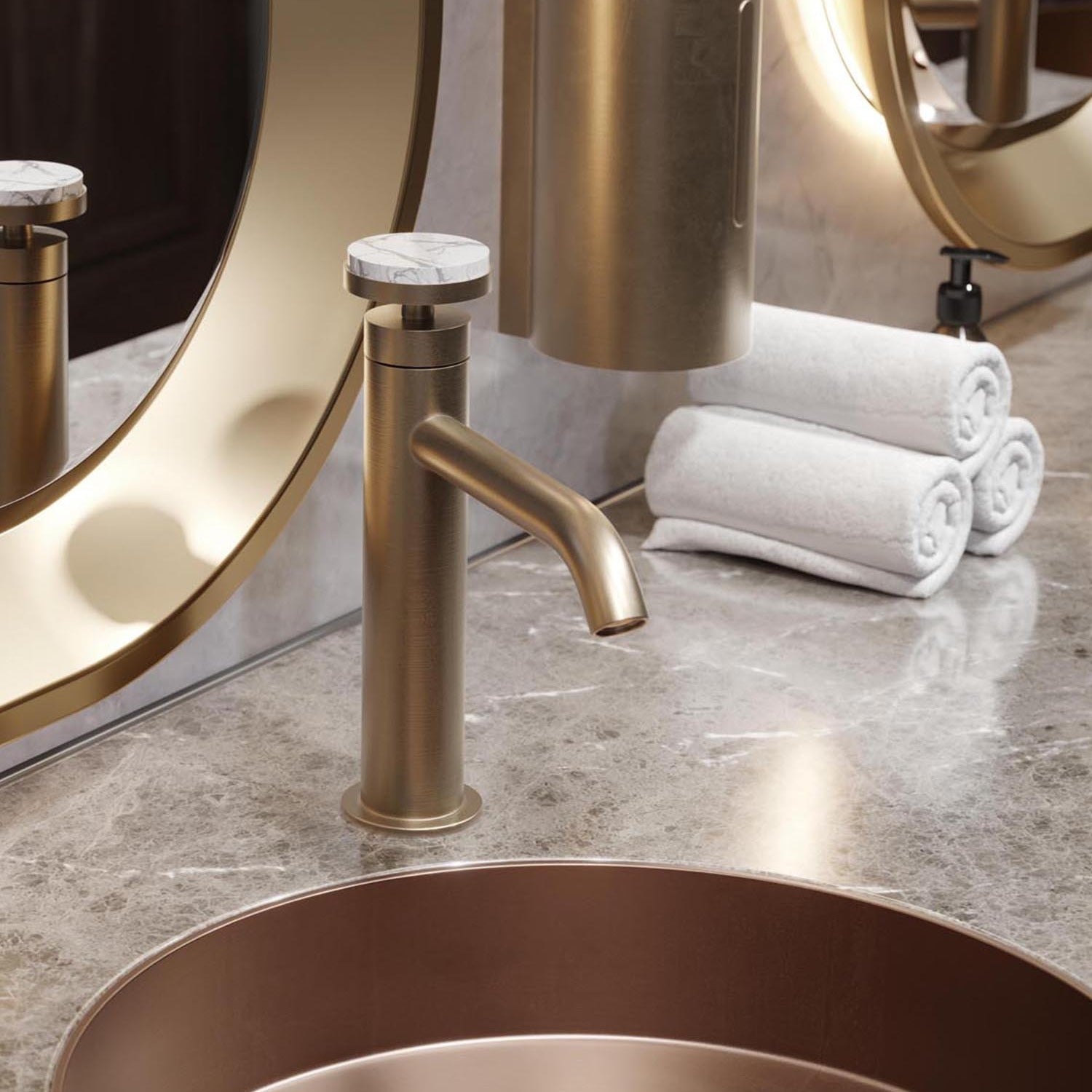THG Paris Yoko Howlite: Mermer Dokunuşlu Lüks Banyo Armatürü